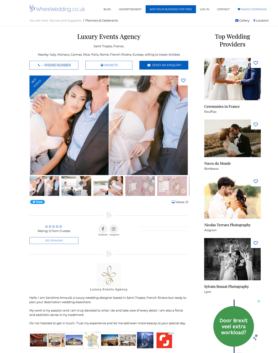 Article presse - Luxury Events Agency - Wedding planner Saint-Tropez